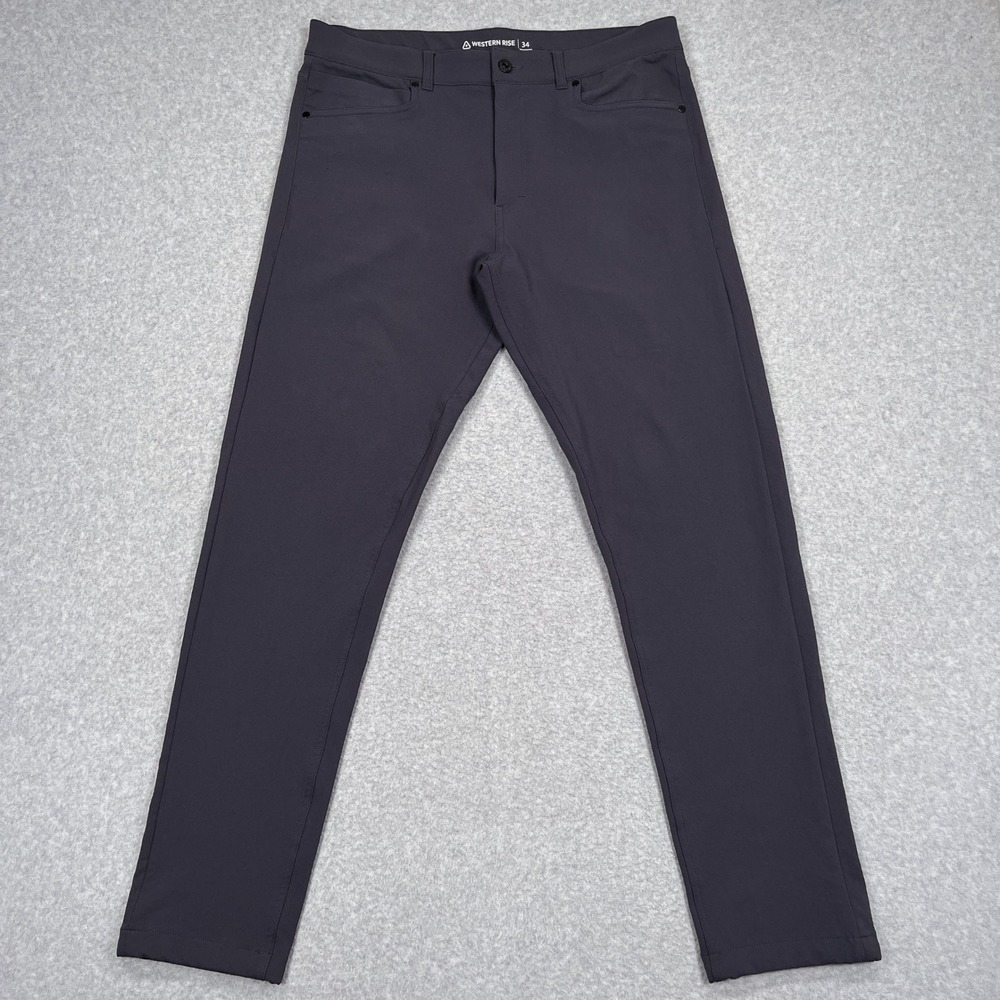 Western Rise Diversion Pants Mens 34x31 Charcoal Grey Stretch Travel Commuter